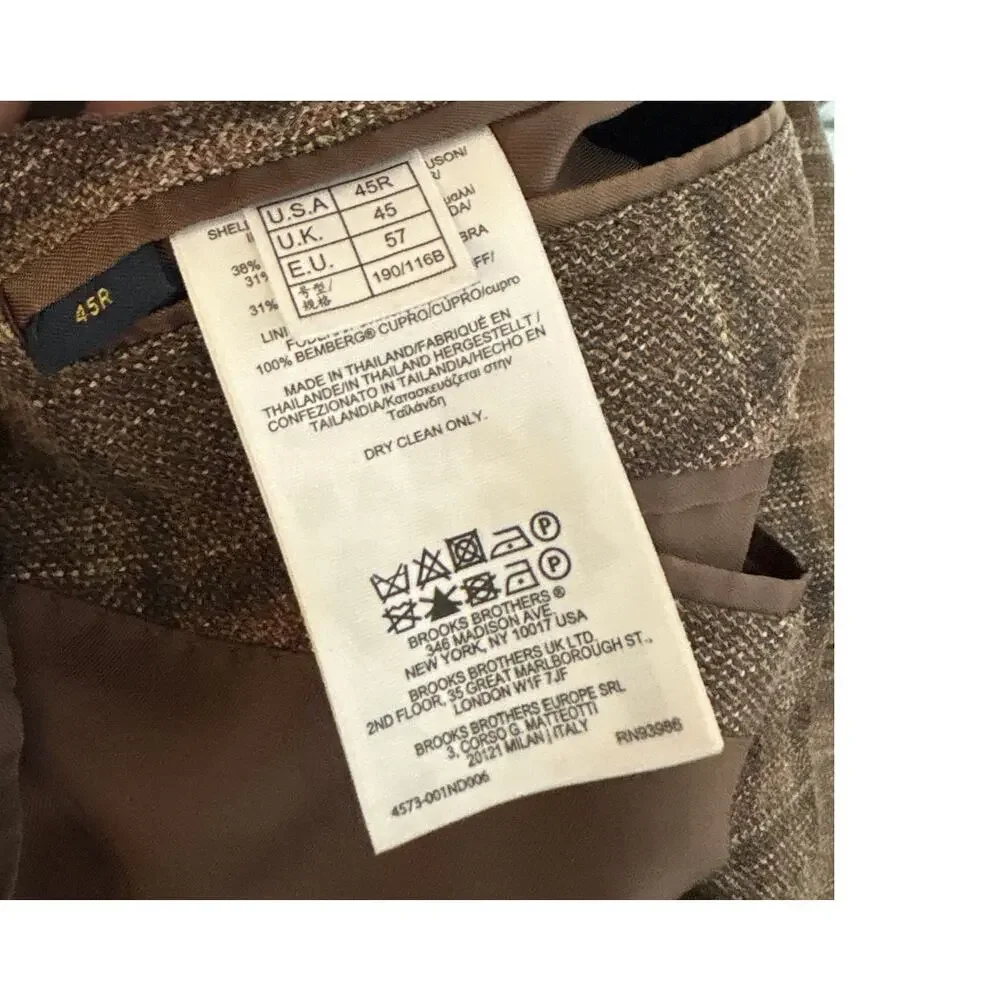 Brooks Brothers Regent E Thomas Wool Silk Linen Sport Coat 45R